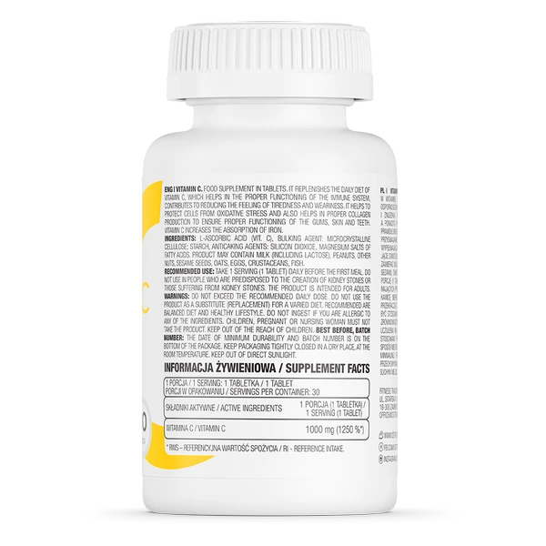 ویتامین سی قرصی 30 تایی OstroVit Vitamin C